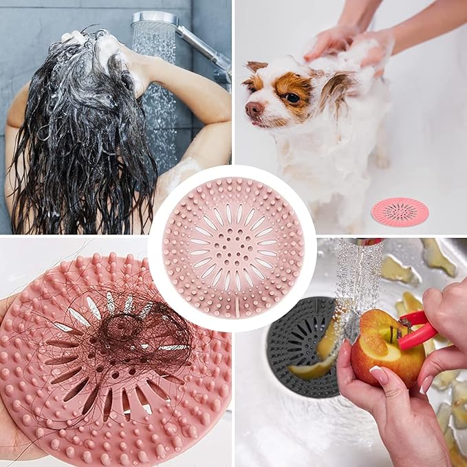 Shower Drain Hair Catcher, Bathroom Sink Drain Strainers, Durable Silicone Hair - Image 5