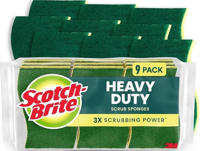 Scotch-Brite Heavy Duty Scrub Sponge, 9 Pack | Kitchen Sponges by Unknown