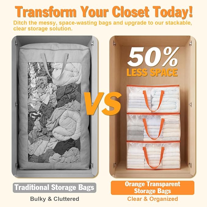 KYODOLED 2-Pack Clear Moving Bags Heavy Duty Extra Large, Storage Totes | - Image 5