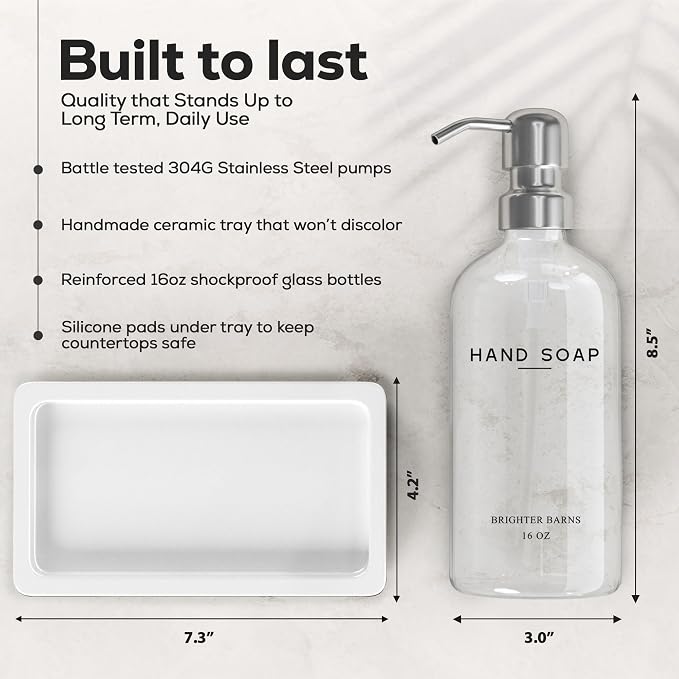 Glass Soap and Lotion Dispenser Set - Image 3