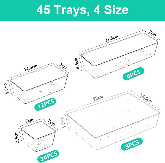 45P Makeup Desk Drawer Organizers Set - Image 3