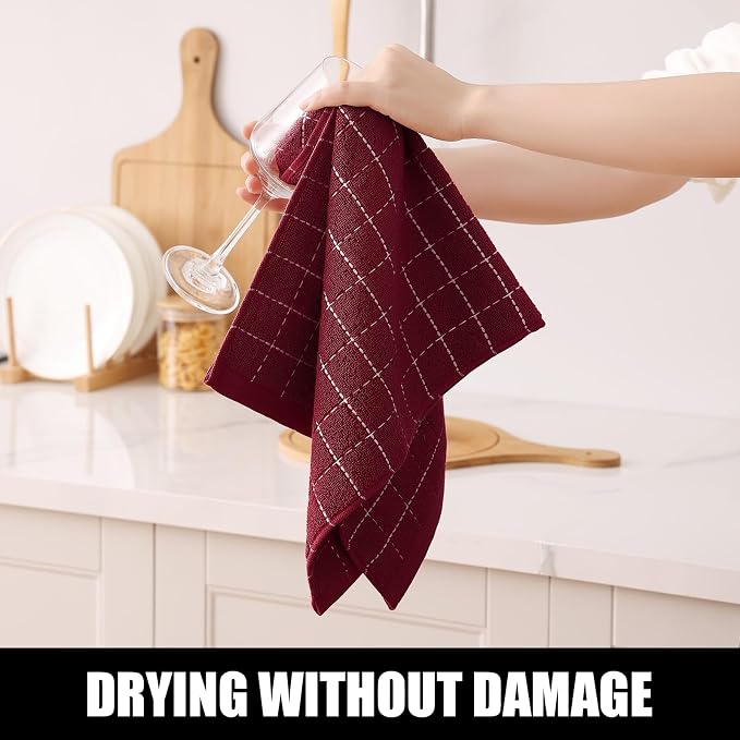 Homaxy 100% Cotton Terry Kitchen Towels, 12 Pack - Image 4