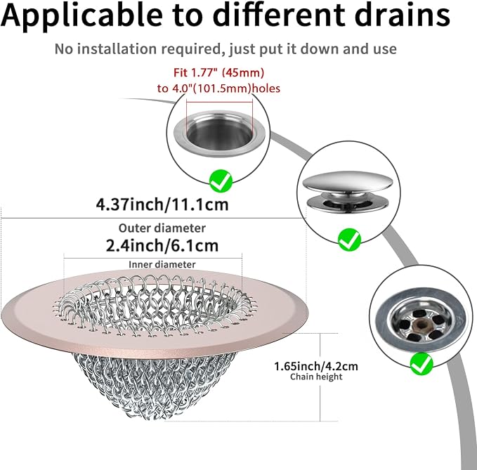 Shower Drain Hair Catcher, Fast Drainage Bathtub Drain Hair Catcher, Easy Clean - Image 3