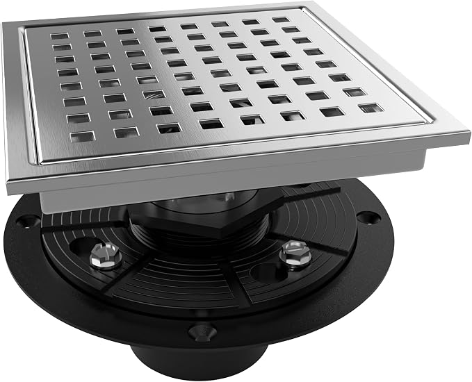 6 Inch Square Shower Floor Drain by WEBANG
