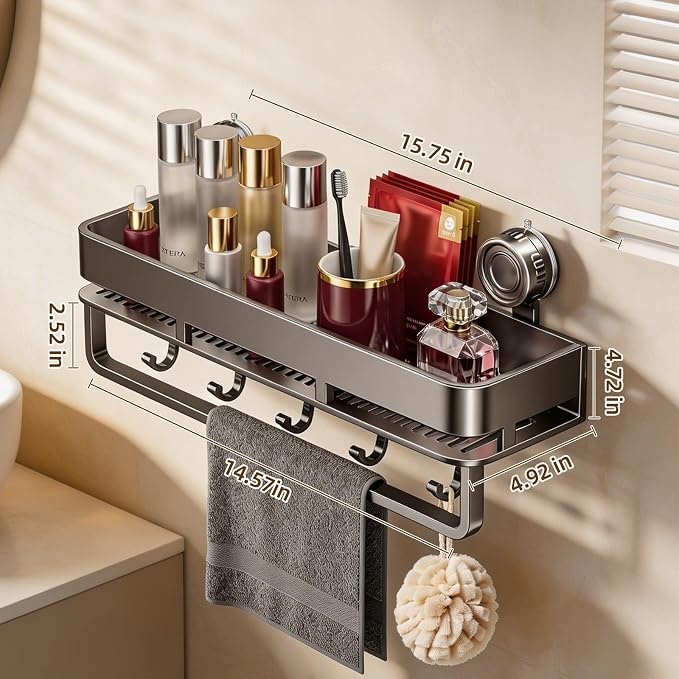 Suction Cup Shower Caddy, No Drilling, Rectangular - Image 8