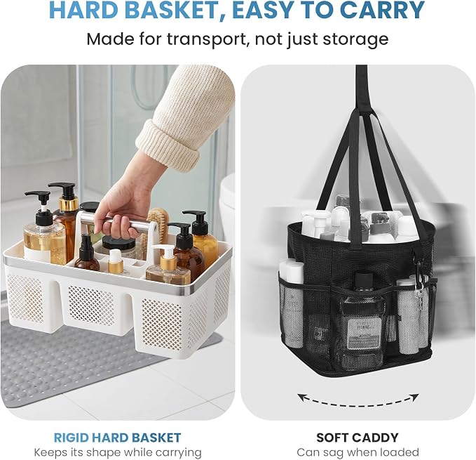 BYUNER 2Pack Plastic Shower Caddy: Portable Shower & Bathroom Caddy Tote - Image 9