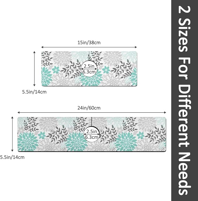 15" X 5.5" Kitchen Sink Splash Guard Faucet Mat Floral Super Absorbent Fast - Image 2