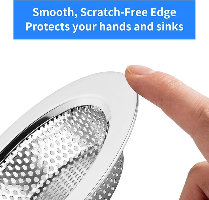 Chefbee 4PCS 4.4" Stainless Steel Kitchen Sink Drain Strainer Food Catcher - Image 3