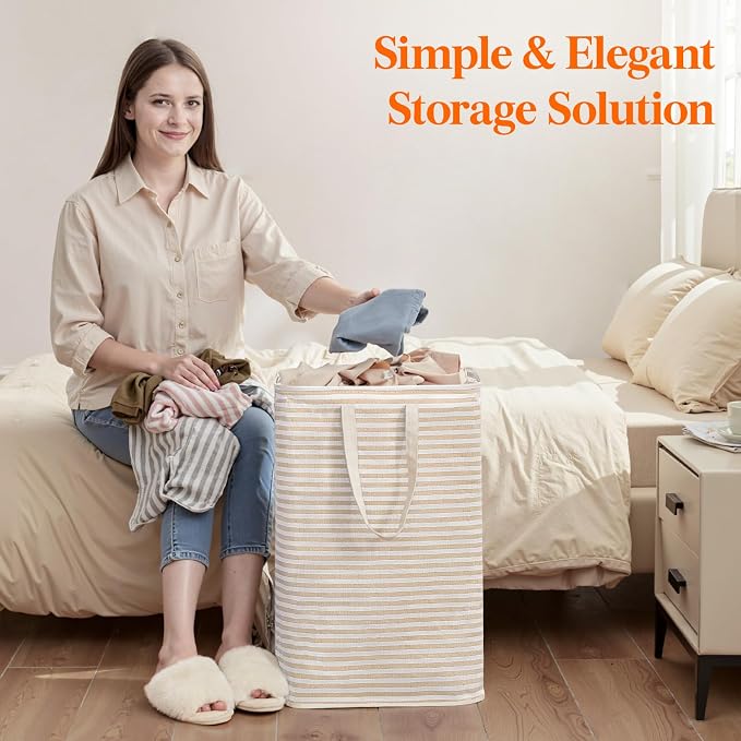 Lifewit 75L x 2 Pack Collapsible Laundry Hamper Large, Tall Foldable Dirty - Image 9