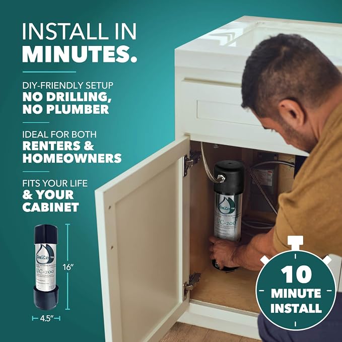 CuZn UC-200 Under Sink Water Filter, NSF/ANSI 42 & 372, 5-Year Filter Life | - Image 6