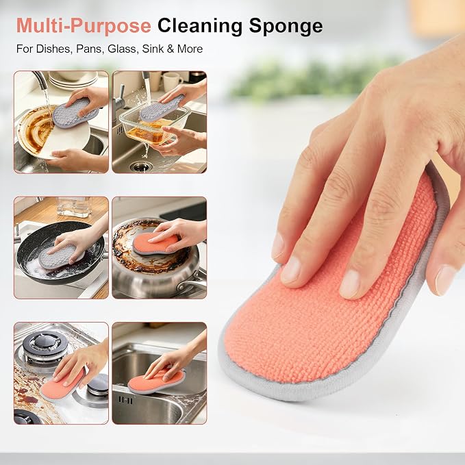 Kitchen Sponges for Washing Dishes, 1 Inch Thick Dual-Sided Dish Sponge | Non - Image 4