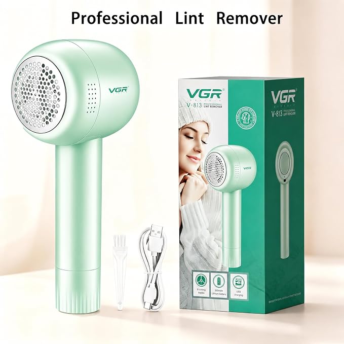 VGR 813 Rechargeable Fabric Shaver, 6-Blade Lint Remover, at home or while - Image 7