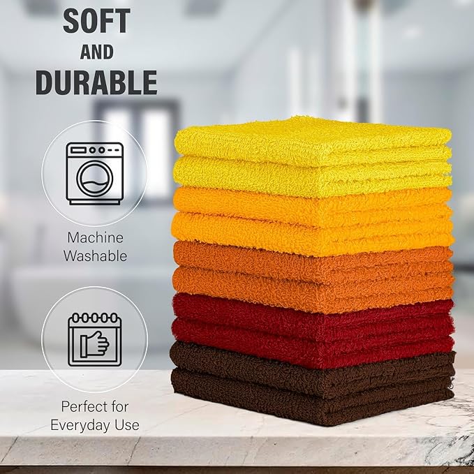 DecorRack 100% Cotton Washcloths 12x12 in - Image 2
