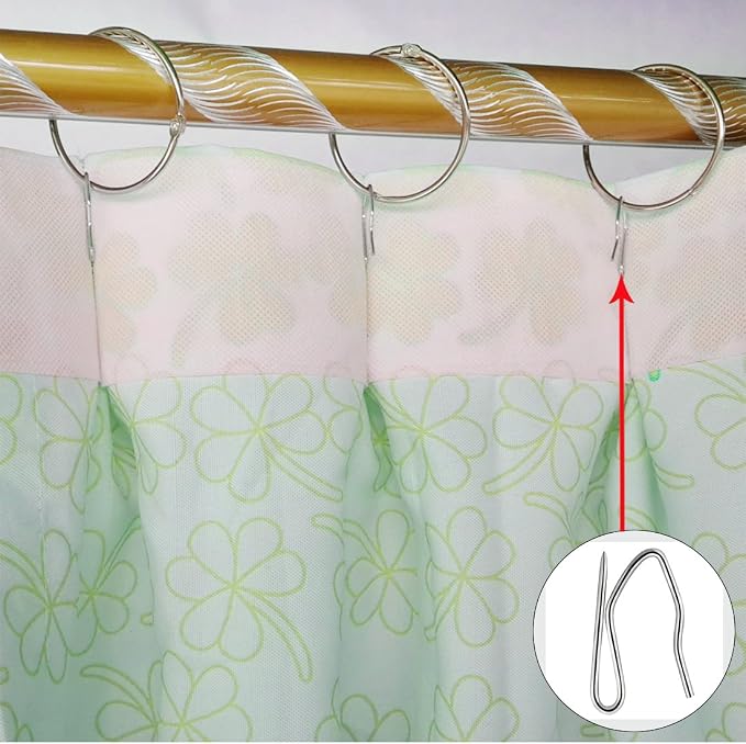 Nydotd 58PCS Rustproof Curtain Hooks, 1.2 Inch Stainless Steel Pin-On Hooks | - Image 3