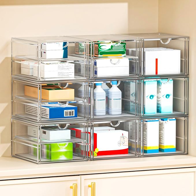 4-Pack 22-Drawer Acrylic Storage & Makeup Organizer - Image 8