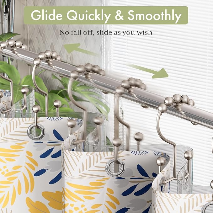 Shower Curtain Hooks Rings, Stainless Steel Shower Curtain Rings, Matte Nickel - Image 6
