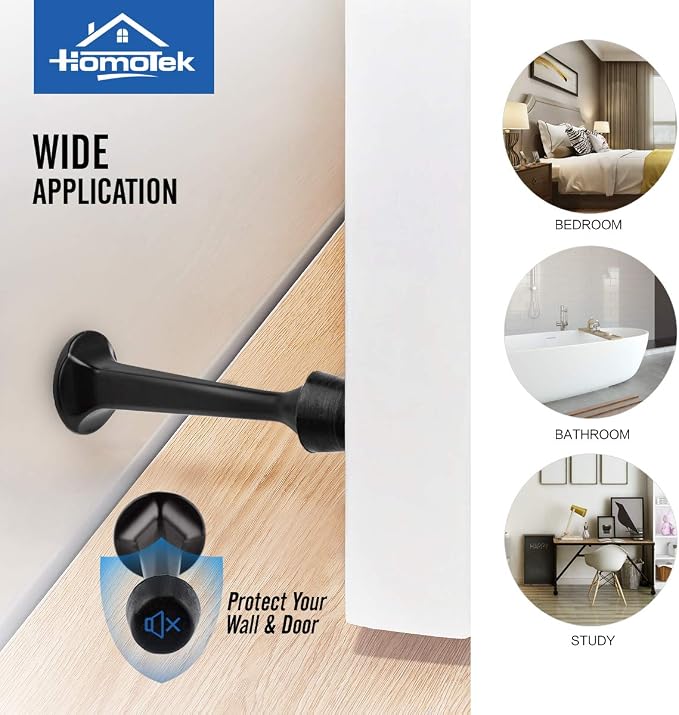 HOMOTEK 12 Pack Heavy Duty Solid Rigid Door Stop - Image 6