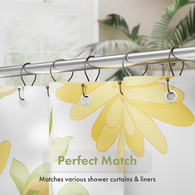 AmazerBath Shower Curtain Hooks Black Shower Curtain Rings, Simple Double Hook - Image 6