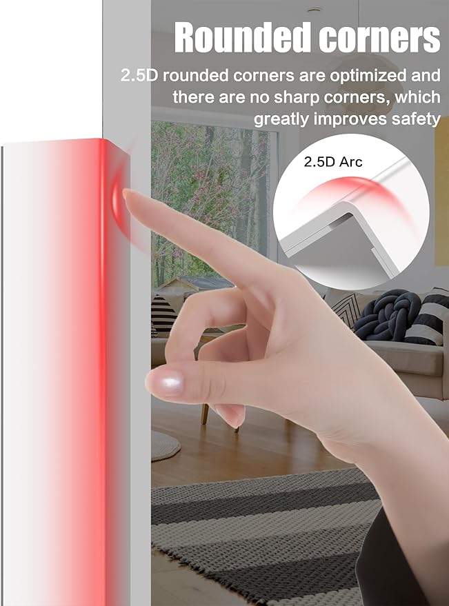 ‎Frychee Wall Corner Protector, Walls Edge Protector，Self-Adhesive Wall Corner Guards,PVC Double Side Edge Protector， Furniture Stairs Guard (6, 2.5x150cm/0.98x59.1in)