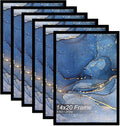 14x20 Picture Frame Set of 6, Black Frame for 14 x 20 Inch Picture Poster Photo, Light Weight and High Transparent 14 by 20 Frame for Wall - 6 Pack/Black/14 x20