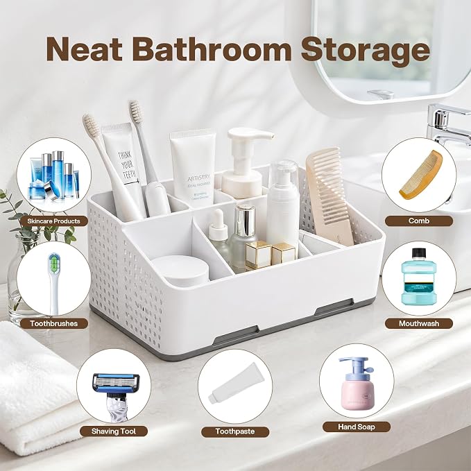 Cleangor Countertop Bathroom Organizer, Toothbrush Holder - Image 7