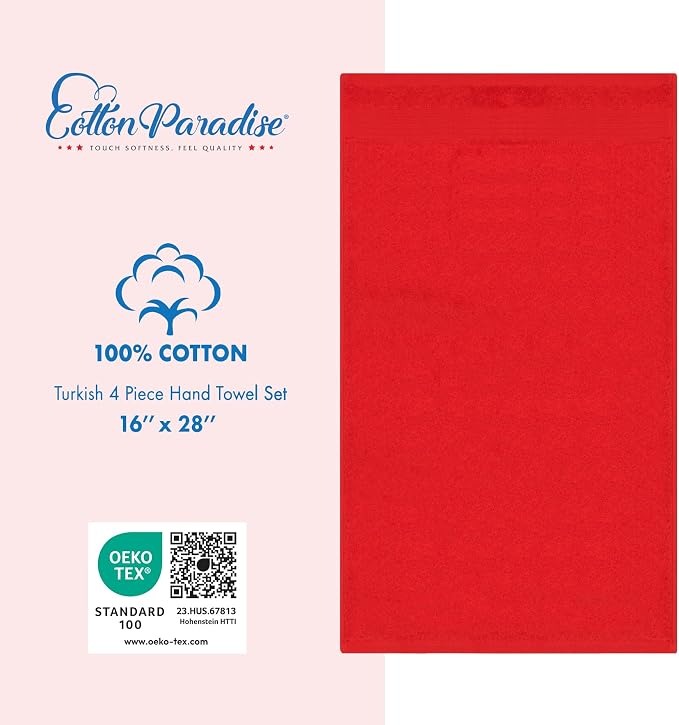 Cotton Paradise 100% Cotton Turkish Towel Set, Soft Absorbent Quick Dry - Image 4