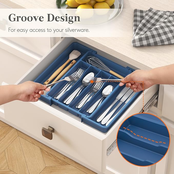 Lifewit Expandable Silverware Drawer Organizer, Kitchen Utensil Tray | BPA-free - Image 7