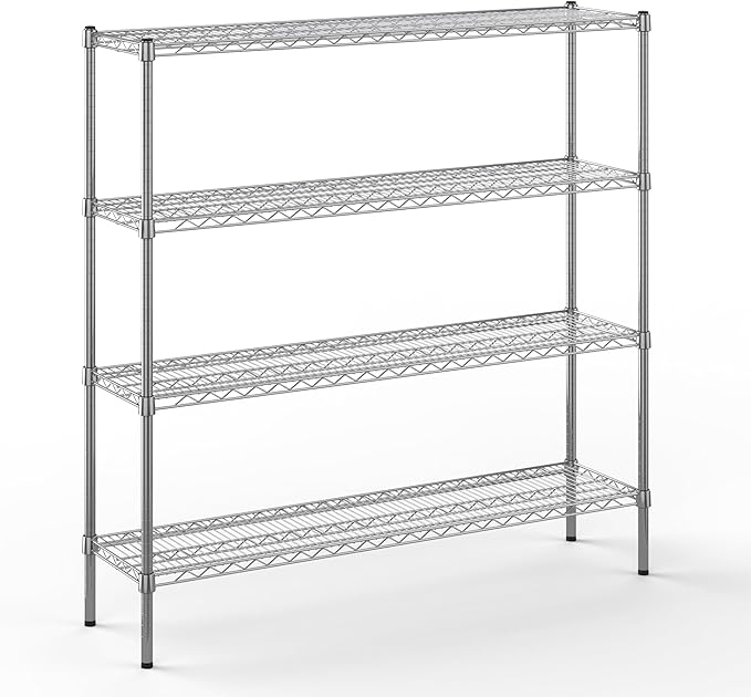 14" Deep x 54" Wide x 54" Height Wire Shelving Kit | 4-Tier | NSF Commercial Storage Rack Unit