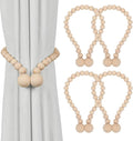 KLOGTSIND Magnetic Curtain Tiebacks, 4 Pack Wood Bead Curtain Holdbacks by KLOGTSINDDirect