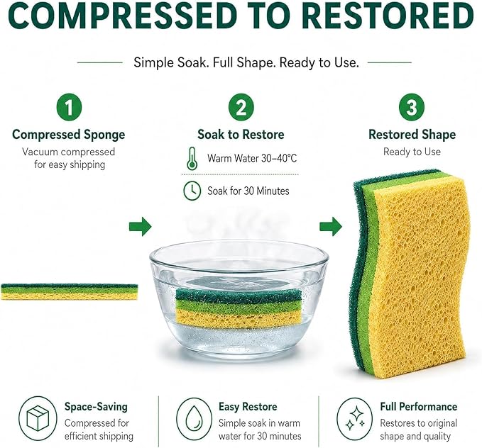 12 PCS Sponges Kitchen, Non Scratch Scrub Sponges - Image 5