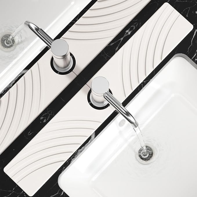 SpaceHacks Stone Faucet Mat for Kitchen Sink 23.7x4 in, Water Splash Guard by SpaceHacks