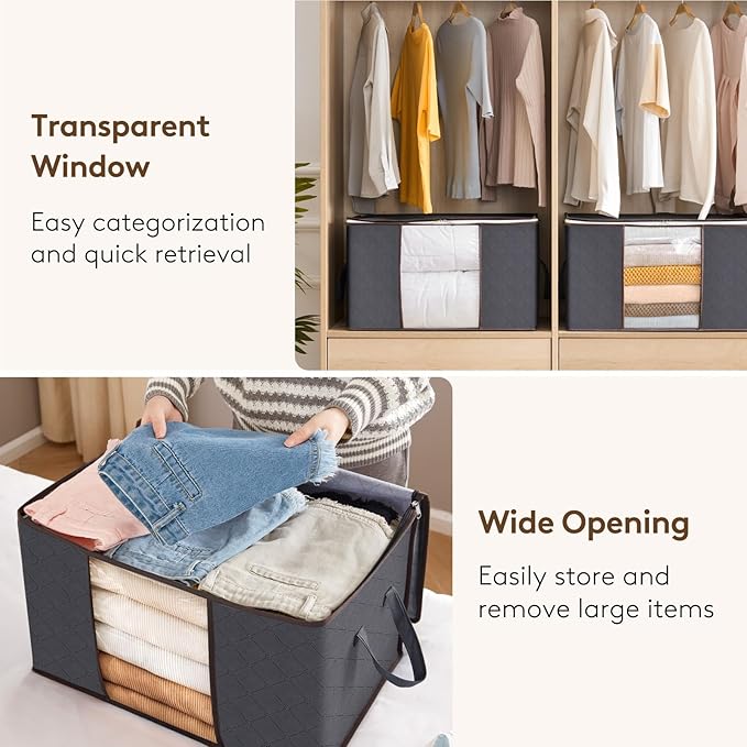 Lifewit 10 Pack 60L Clothes Storage Bins - Image 6