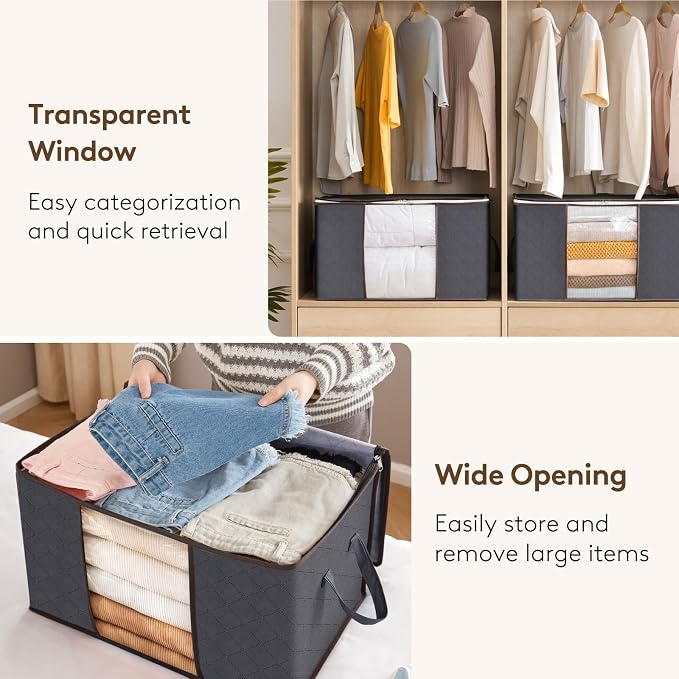 Lifewit 4 Pack 90L Clothes Storage Bins - Image 6