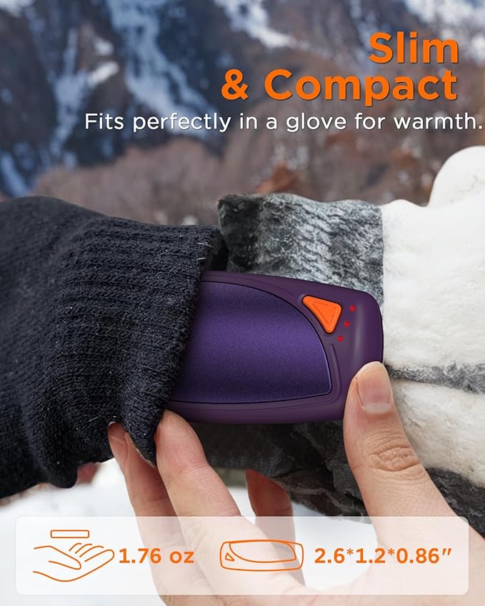 Hand Warmers Rechargeable with Charge Case, 2 Packs 14,000mAh Electric Hand Warmer Battery Powered Dual Sided Reusable Long Battery Life Portable Pocket Heater Gifts for Men Women Golf, Hunting Gear