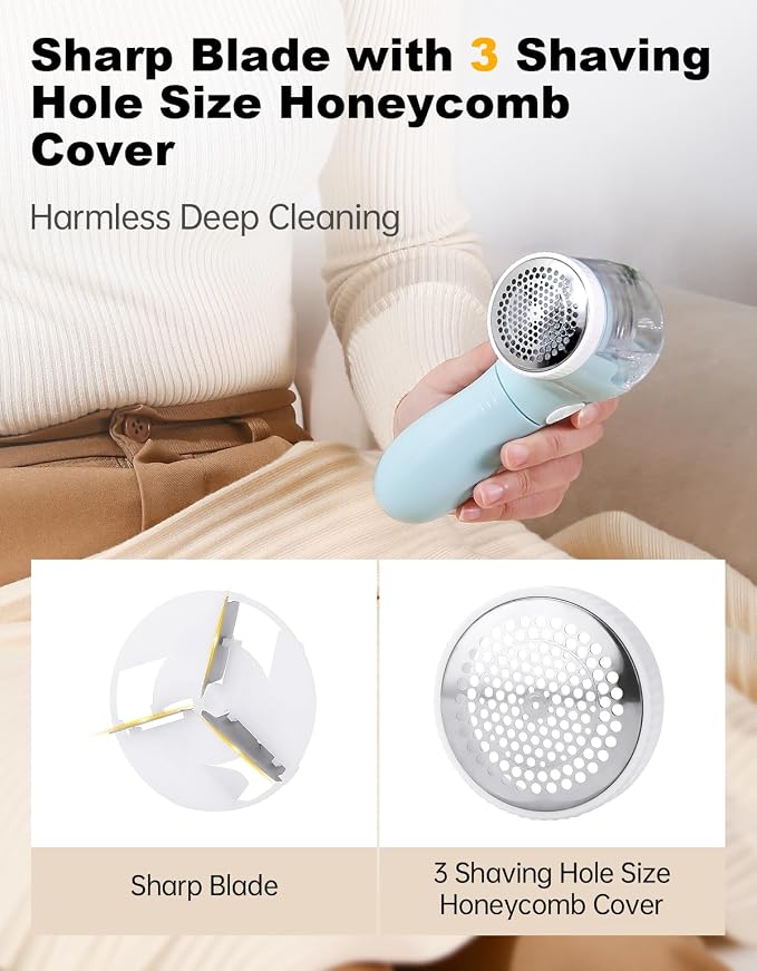 Lint Remover, Bojia Electric Clothes Fabric Shaver, Fuzz Pill Bobble Remover - Image 6