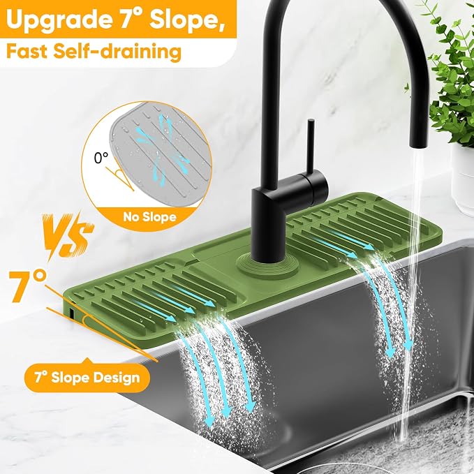 17.7'' Faucet Mat for Kitchen Sink Splash Guard Folding Kitchen Sink Faucet Mat - Image 2