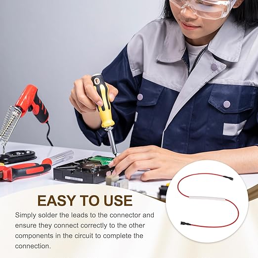 MECCANIXITY Universal Rice Cooker Temperature Fuse, 152°C 10A 250V Metal Thermal Fuse with Both End Terminal Fiberglass Sleeving for Electric Pressure Cooker Repair Part