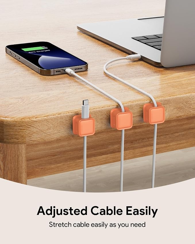 8 Pack Cord Organizer, Magnetic Cable Clips, Under Desk Management, Strong - Image 2