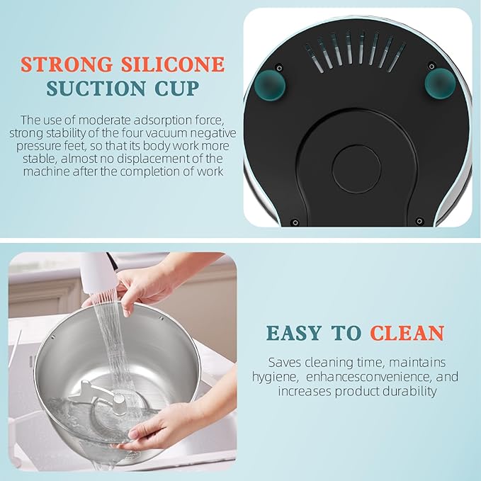 CHeflee Electric Dough Maker 250W,5.5 QT Smart Kneading and Fermenting Mixer Machine,Adjustable Time, 304 Stainless Steel Bowl,Blue