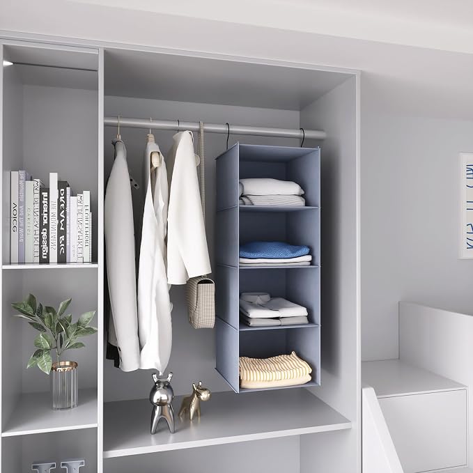 Hanging Closet Organizer 4-Shelf, Oxford Fabric Wardrobe Storage, shoes & - Image 7