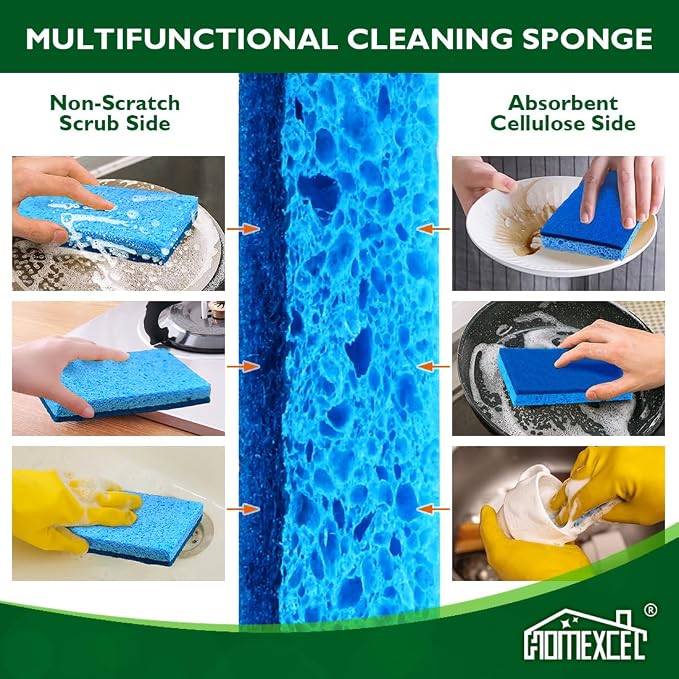 HOMEXCEL Extra Large Sponges Kitchen 6PK, Non-Scratch Sponge - Image 5