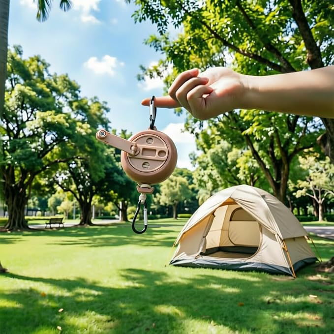 32 FT Portable Travel Clothesline, Retractable Camping Clothesline - Image 2
