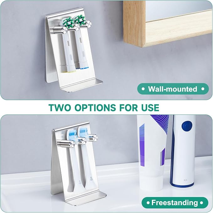 Electric Toothbrush Head Holder Adhesive or Tabletop, Tooth Brush Holder - Image 5