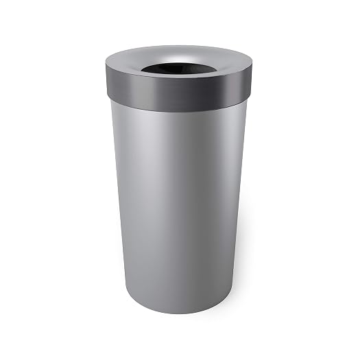 Umbra Vento Kitchen Trash Can, Open Top Bin, 16.5 Gallon, bag concealing design by Umbra