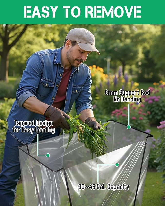 2 Pack Heavy Duty Metal Trash Bag Holder Stand - Image 4