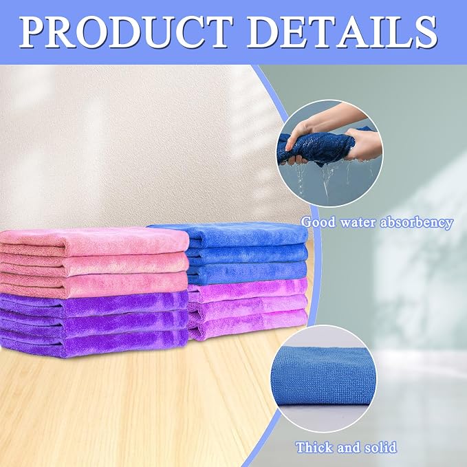 12 Pcs Extra Large Microfiber Cleaning Cloth, Microfiber Towels - Image 3