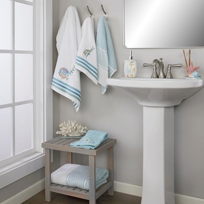 SKL Home Planet Ombre Bath Towel Set-4pc, 100% Turkish Cotton, Aqua | 2 Bath - Image 7
