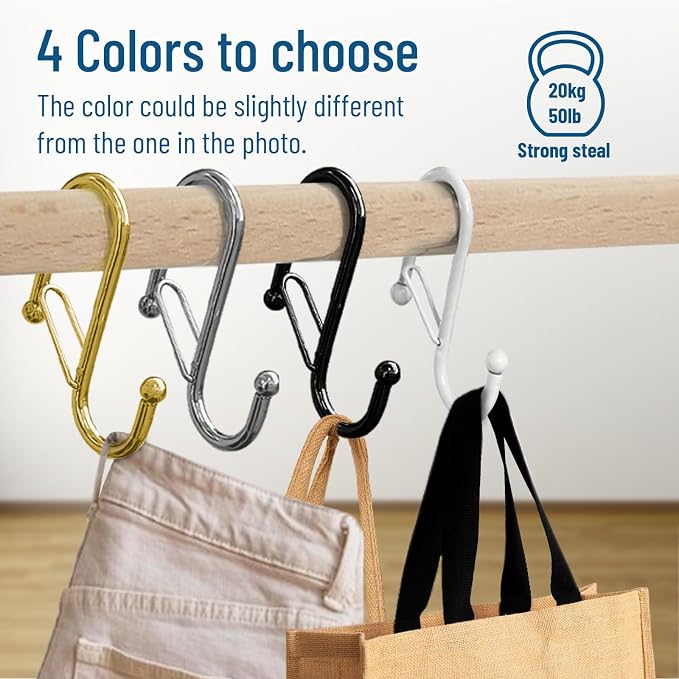 6 S-Shaped Hooks with Anti-Fall System. Anti Drop S-Shaped Hook with Safety - Image 5