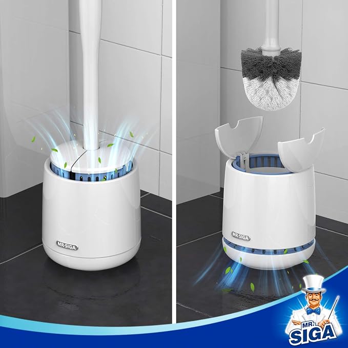 MR.SIGA Toilet Bowl Brush and Holder, Sturdy Long Handle, 12 Pack - Image 4