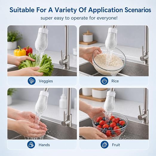 50 Pack High Density Faucet Filter, Splash Proof Cotton Pouch Kit, Tap Cartridge - Image 6